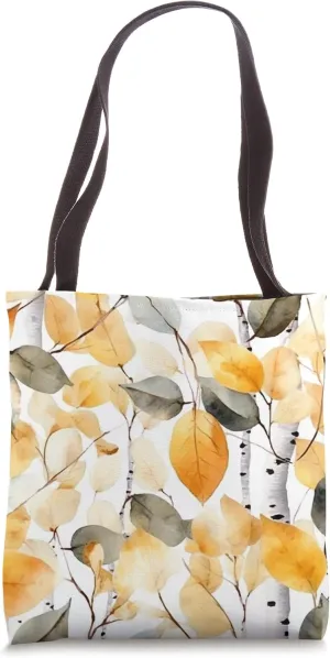 Birch Tree Autumn Lover Fall Season Birch Leaves Tote Bag