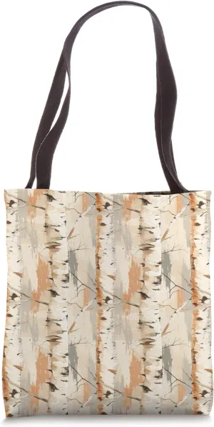 Birch Tree Bark Pattern Natural Woods Seamless Nature Trees Tote Bag