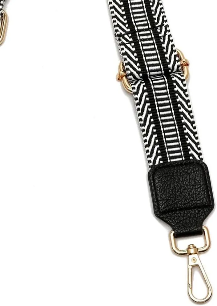 Black Ethnic Thickened Wide Shoulder Strap Bag Accessories Adjustable Single Room