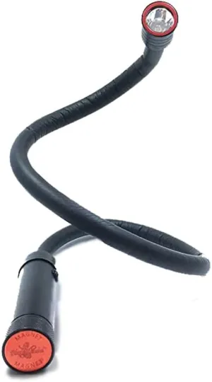 Black Mamba Insulated Flex Neck Flashlight with Industrial Strength Magnets in Head & Base (Contractor Grade)