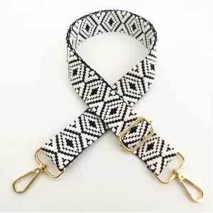Boho Woven Adjustable Bag Strap-Black