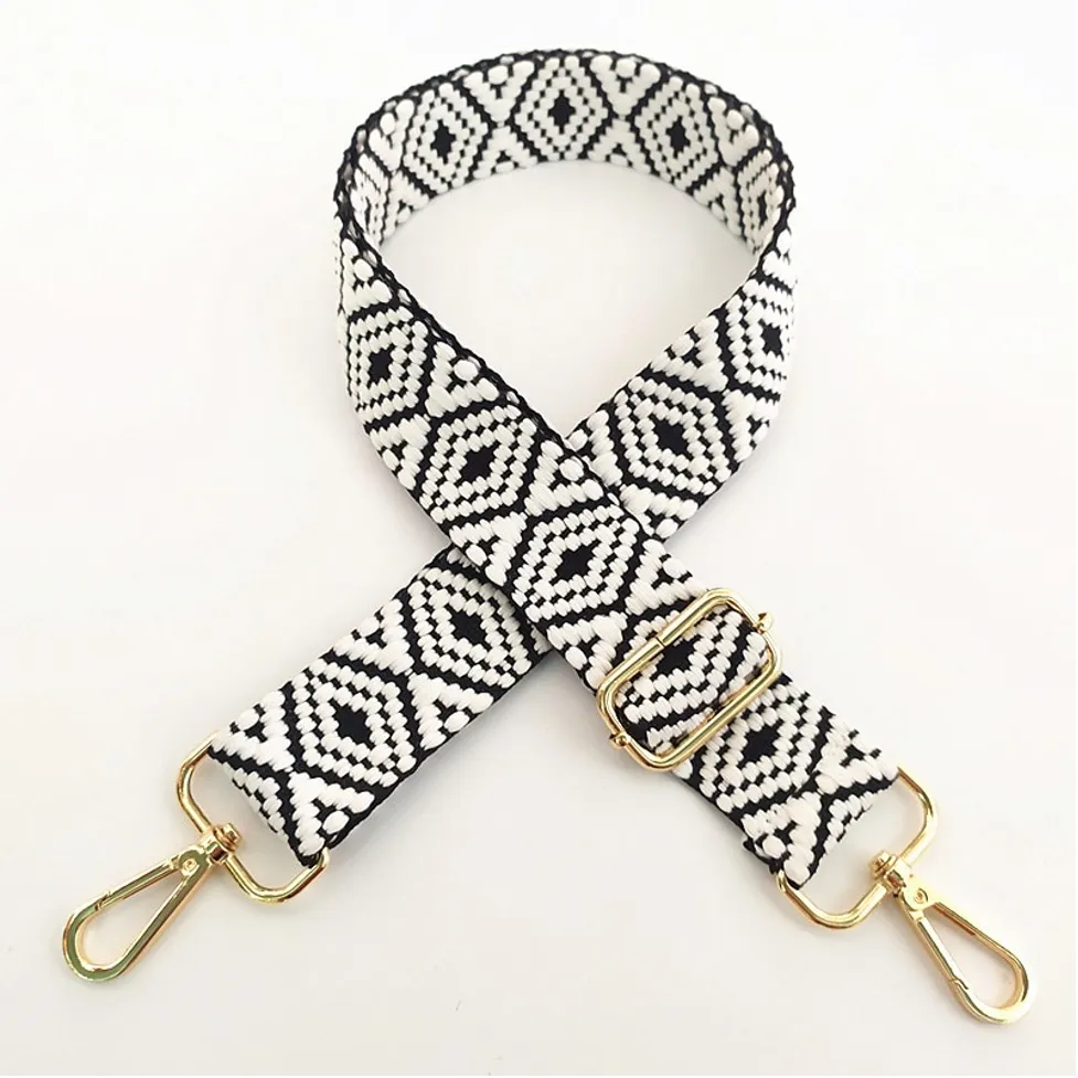 Boho Woven Adjustable Bag Strap-Black