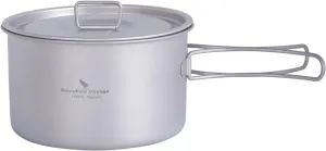 Boundless Voyage Camping Cookware Lightweight Cooking Pot Set Titanium Pot Portable for Outdoor Cooking Traveling Hiking Trekking Backpacking, 1-5 Person