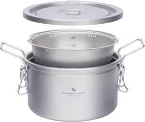 Boundless Voyage Titanium Pot Multifunctional Rice Cooker 2L 0.9L Pot Set Ultralight Outdoor Camping Cookware