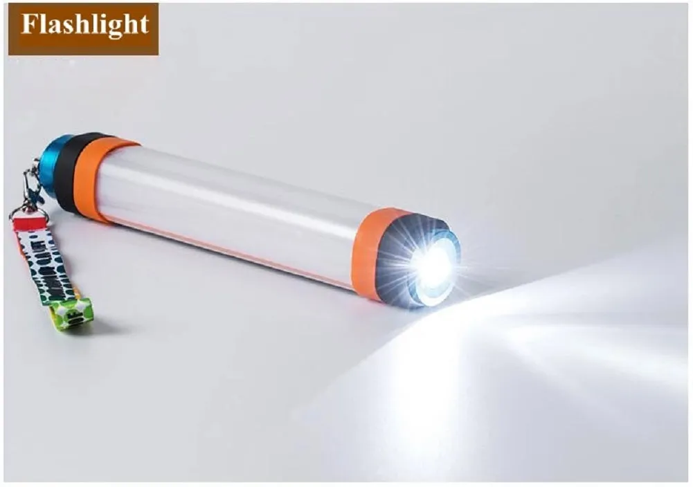 Bright Portable Tube Emergency Powerbank Phone Charger Camping Lantern with Safety Hammer and Magnet