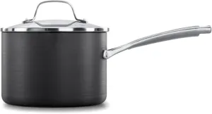 Calphalon Classic 3.5 Quart Sauce Pan with Lid, Hard Anodized Nonstick Cookware, AquaShield Technology, Dishwasher and Oven Safe