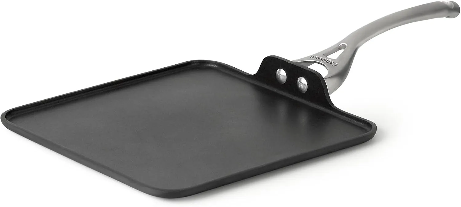 Calphalon Contemporary Hard-Anodized Aluminum Nonstick Cookware, Square Griddle Pan, 11-inch, Black