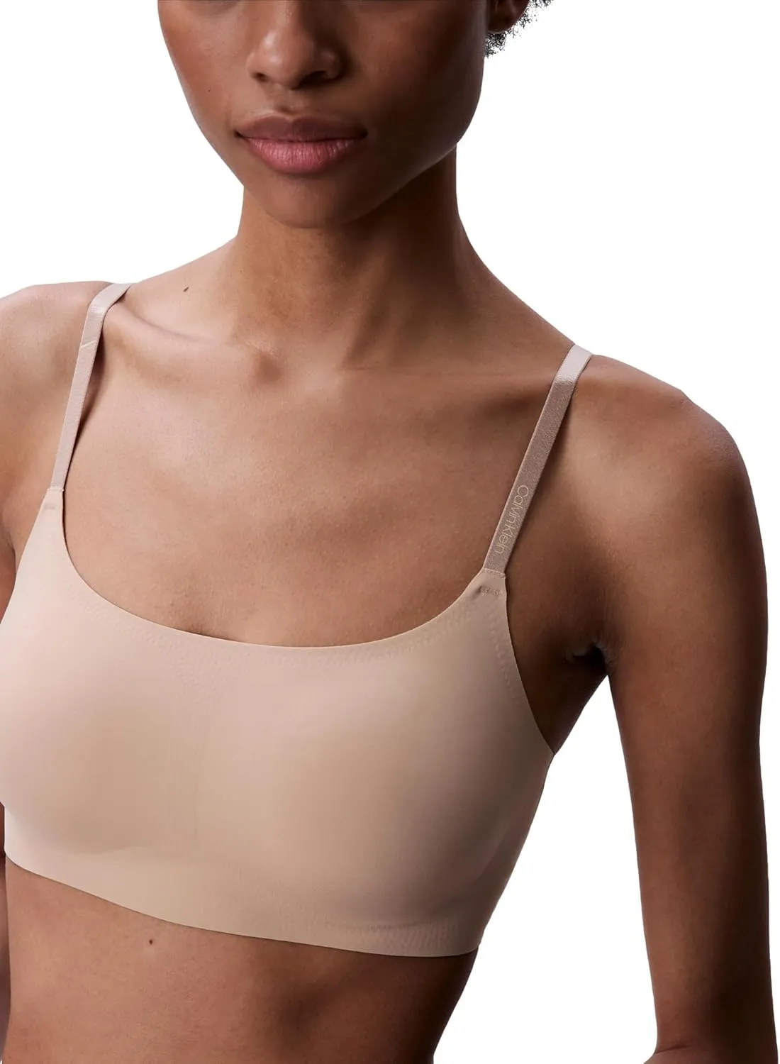 Calvin Klein Women's Invisibles Comfort Seamless Adjustable Skinny Strap Bralette Bra