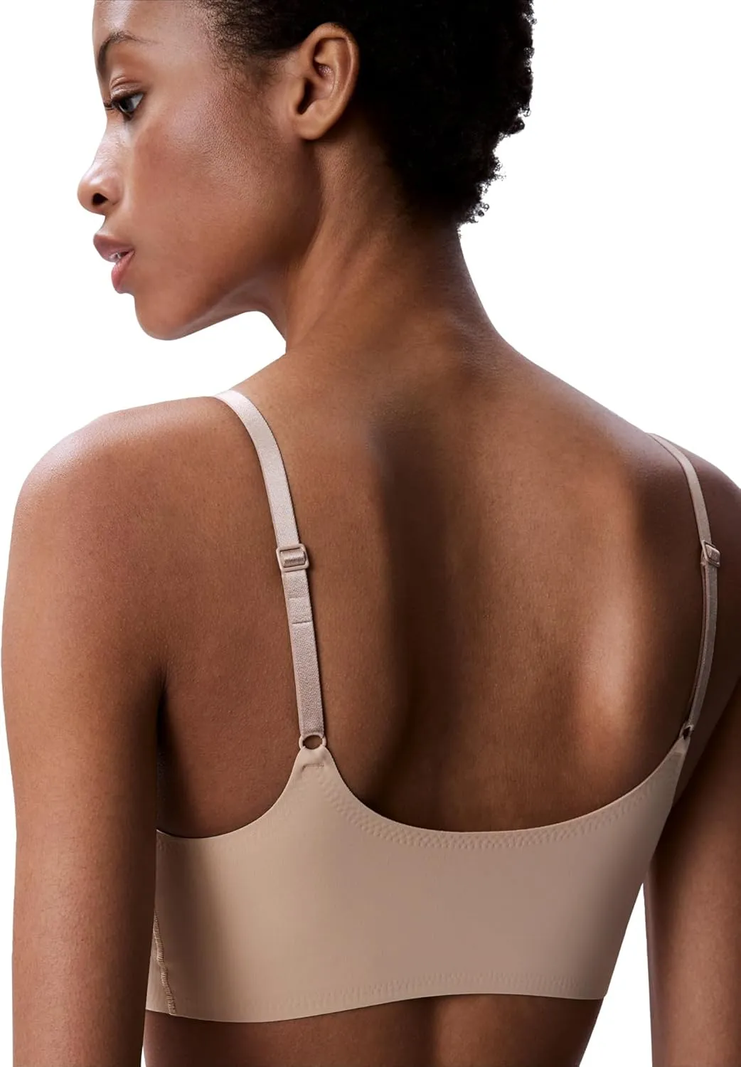 Calvin Klein Women's Invisibles Comfort Seamless Adjustable Skinny Strap Bralette Bra