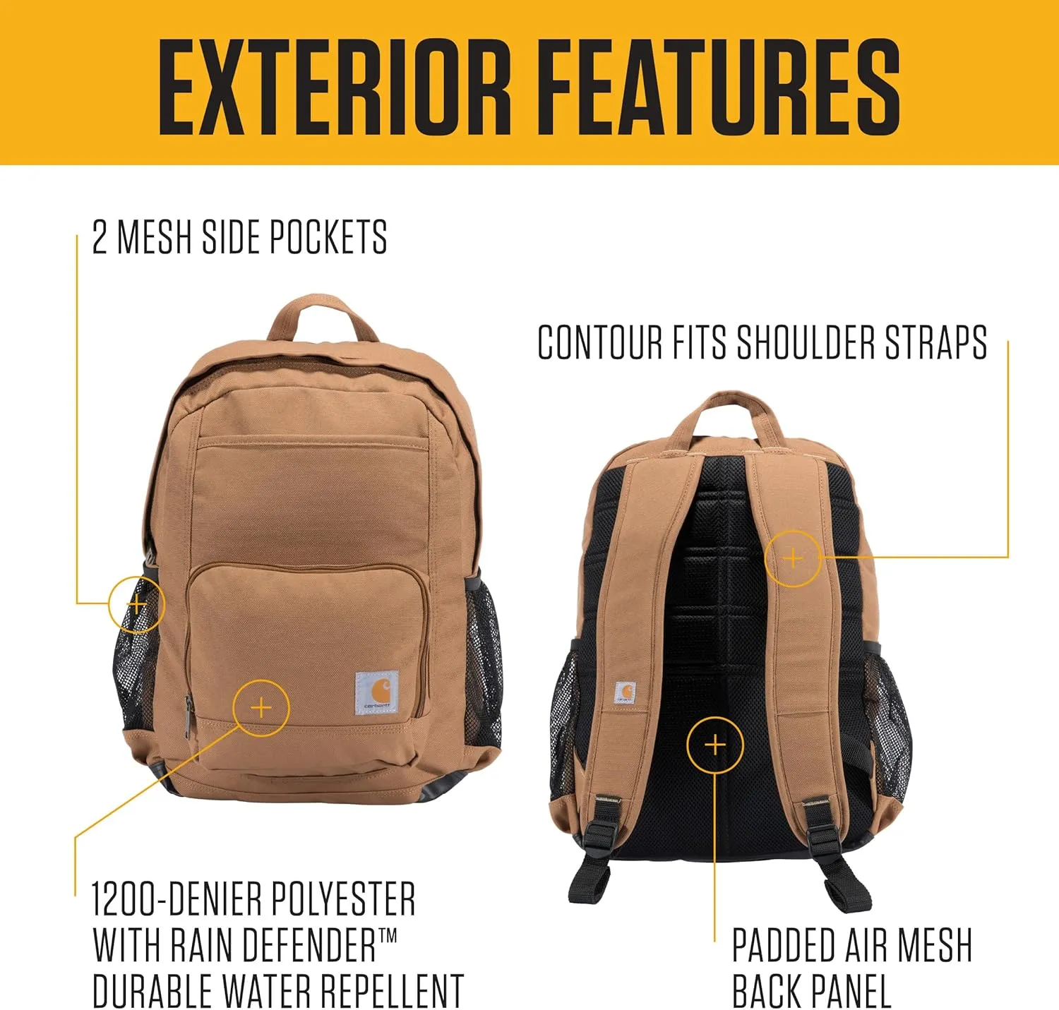 Carhartt 23L Single-Compartment Backpack, Durable Pack with Laptop Sleeve and Duravax Abrasion Resistant Base