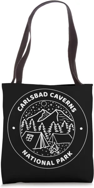 Carlsbad Caverns National Park Camp Mountain Fire Tree Moon Tote Bag