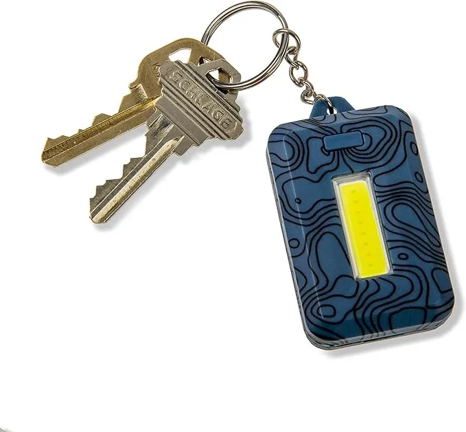 Carson COB LED Keychain Flashlight with Stainless Steel Keyring