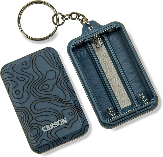 Carson COB LED Keychain Flashlight with Stainless Steel Keyring