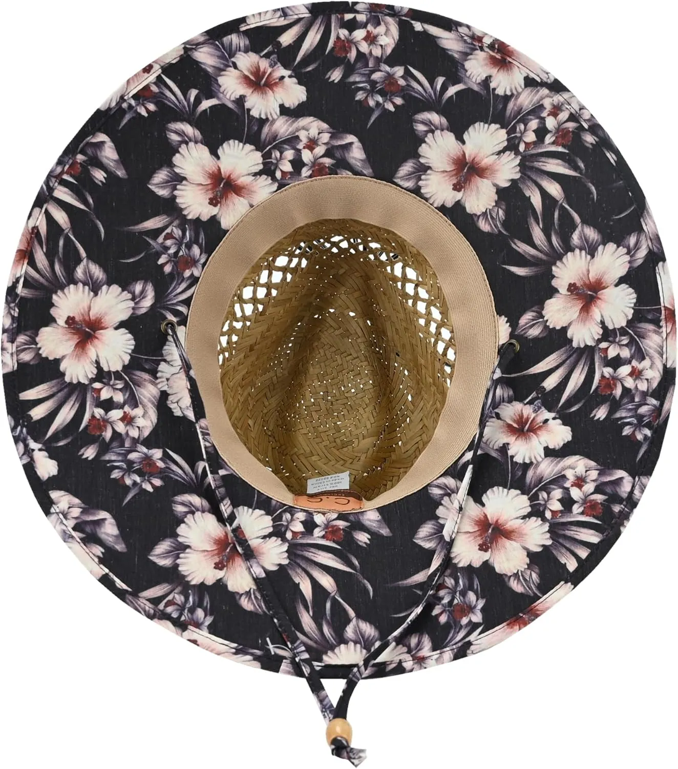 C.C Paradise Ocean Print Bamboo Lifeguard Hat with Adjustable Strap - for Unisex