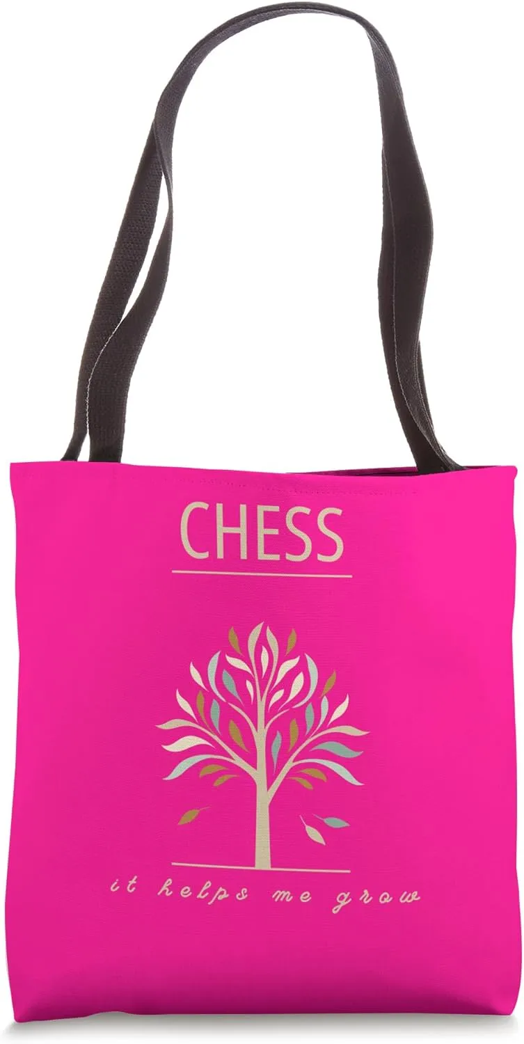 Chess It Helps Me Grow Colorful Tree Strategy Game Tote Bag
