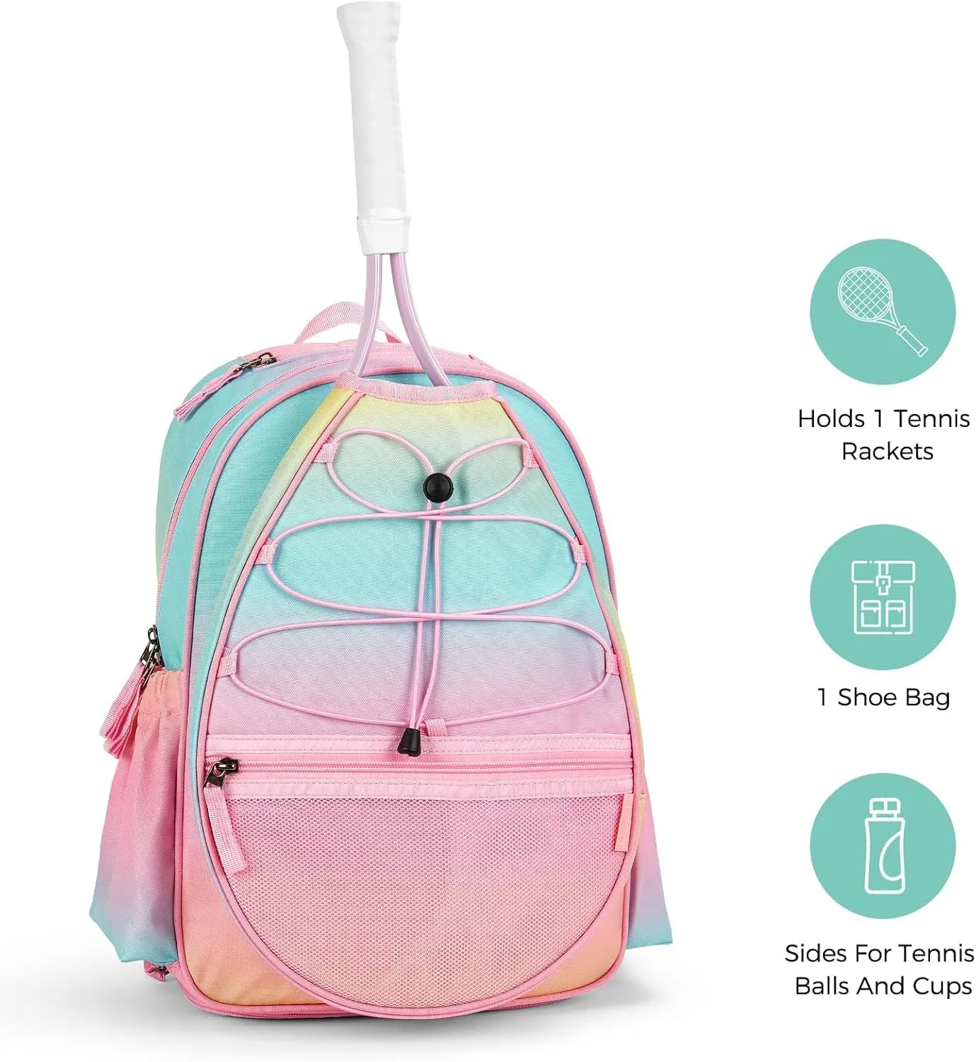 Choco Mocha Kids Tennis Bag, Kids Tennis Backpack Racket Bag, junior tennis bag 16 Inch