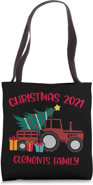 Christmas 2021 Clements Family Matching name Tractor Farm Tote Bag