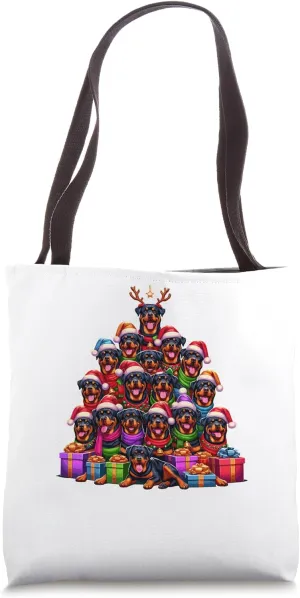 Christmas Tree Rottweiler Rottweilers Rot Dog Rottie Tote Bag