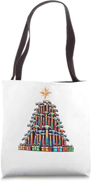Christmas Tree Woodworking Carpenter Woodworker Carpentry Tote Bag