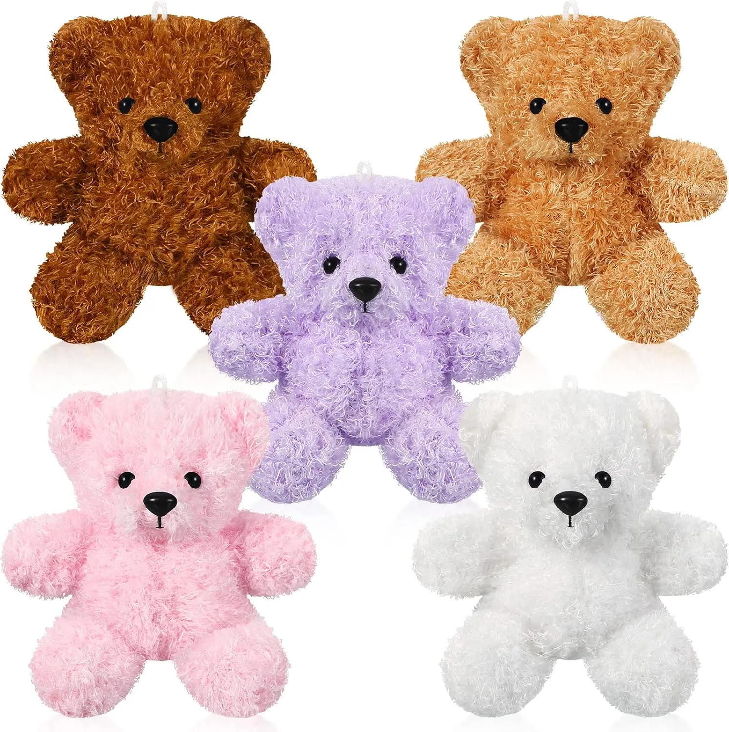 Civaner 5 Pieces 7 Inch 2025 Graduation Gifts Bear Stuffed Animal Plush Baby Shower Bear Toys Soft Cute Bear Dolls Santa Sleeping and Playing Toys Decorations