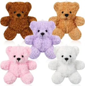 Civaner 5 Pieces 7 Inch 2025 Graduation Gifts Bear Stuffed Animal Plush Baby Shower Bear Toys Soft Cute Bear Dolls Santa Sleeping and Playing Toys Decorations