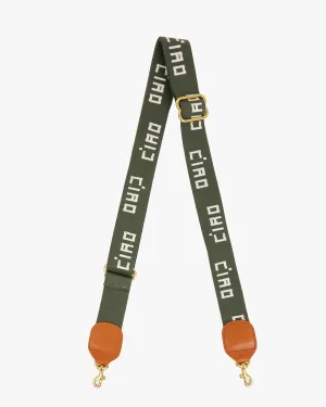 Clare V. - Adjustable Crossbody Strap - Army and Cream Ciao