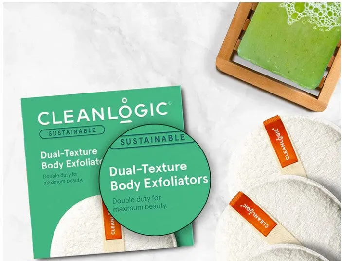 Cleanlogic Sustainable Dual-Texture Body Exfoliators - Box of 6