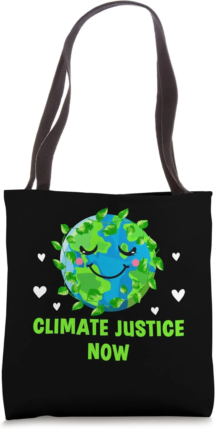 Climate Justice Now Trees Sustainable Woods Zero Waste Tote Bag