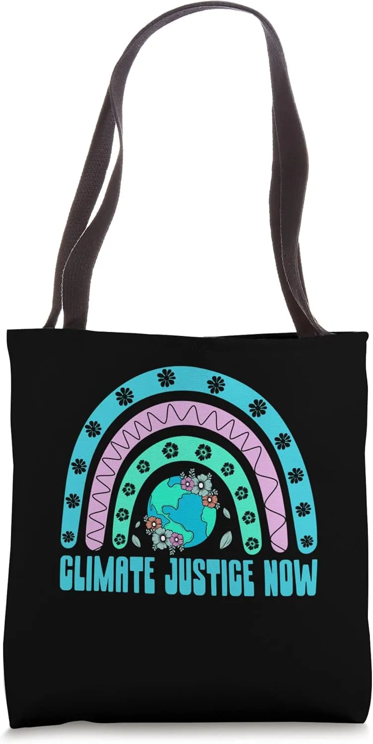 Climate Justice Now Trees Sustainable Woods Zero Waste Tote Bag