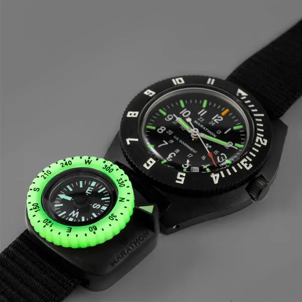 Clip-On Wrist Compass with Glow in The Dark Bezel