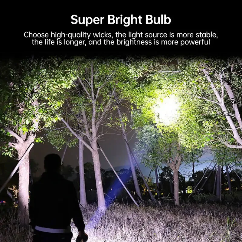COB 7 LED Handheld Flashlight - Rechargeable, Portable, and Water-Resistant with USB Charging