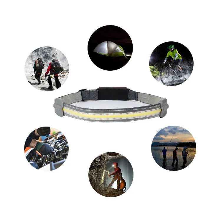 COB Headlight Red Light Warning-Portable Headlight/Flashlight