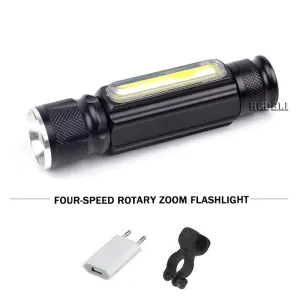 COB mini zoom magnets flashlight led lanternas xml t6 work torch USB charg built-in18650battery lamp waterproof camping Zaklamp