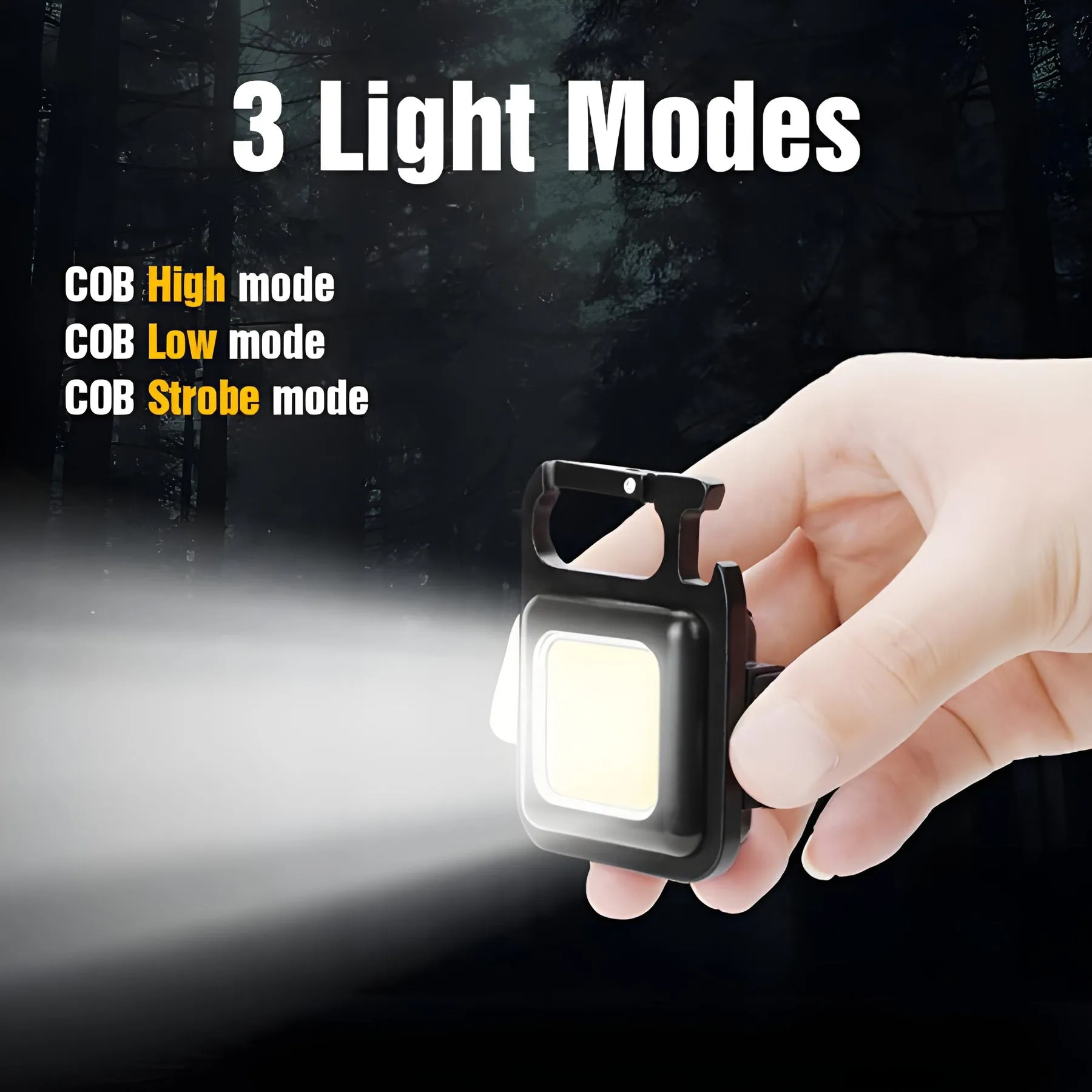 COB Rechargeable Keychain Flashlight