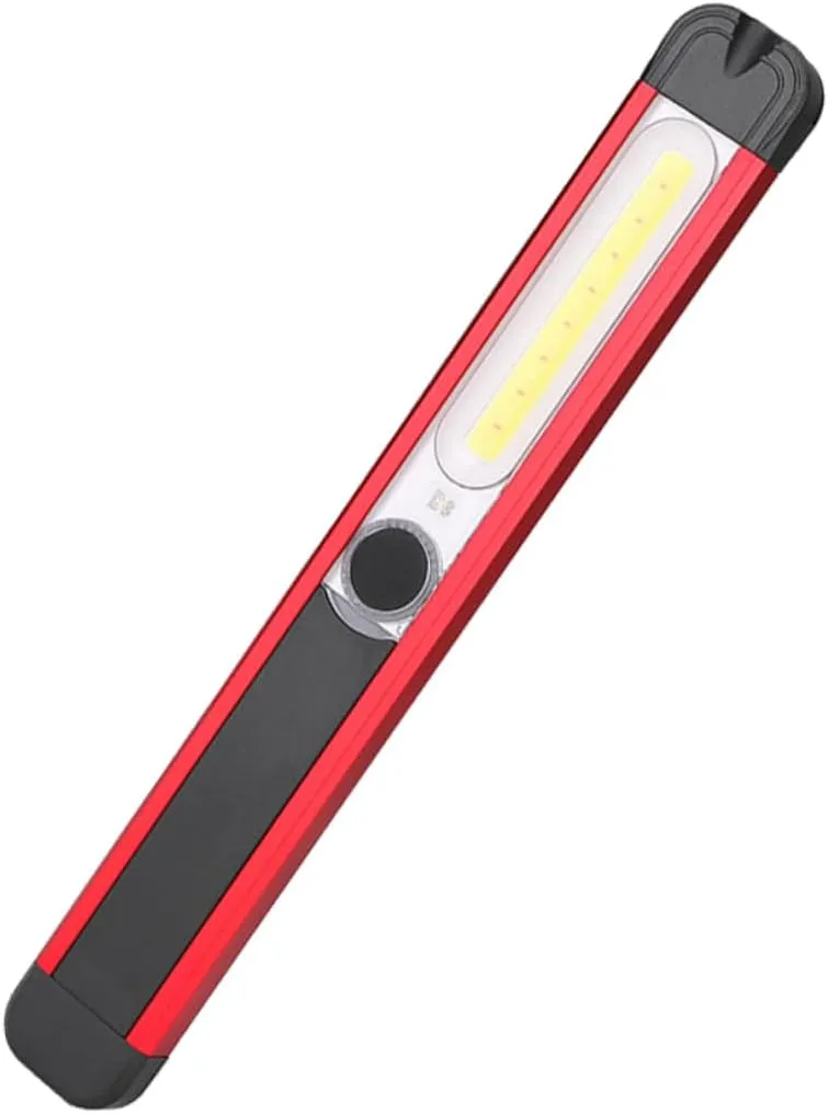 COHEALI 1PC USB Charging Maintenance Flashlight Portable Cob Inspection Lamp with Lighting Modes Body for Home Store and Emergency Use Red