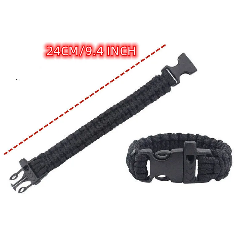 Compass Whistle Bracelet Emergency Survival Braided Bracelet