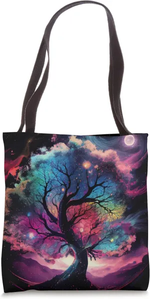 Cool Galaxy Tree Tote Bag