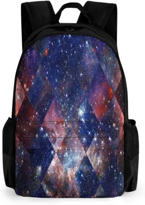 Cosmic Galaxy with Nebula Cute Backpack Travel Work Bag with Water Bottle Pocket Adjustable Padded Shoulder Straps Daypack