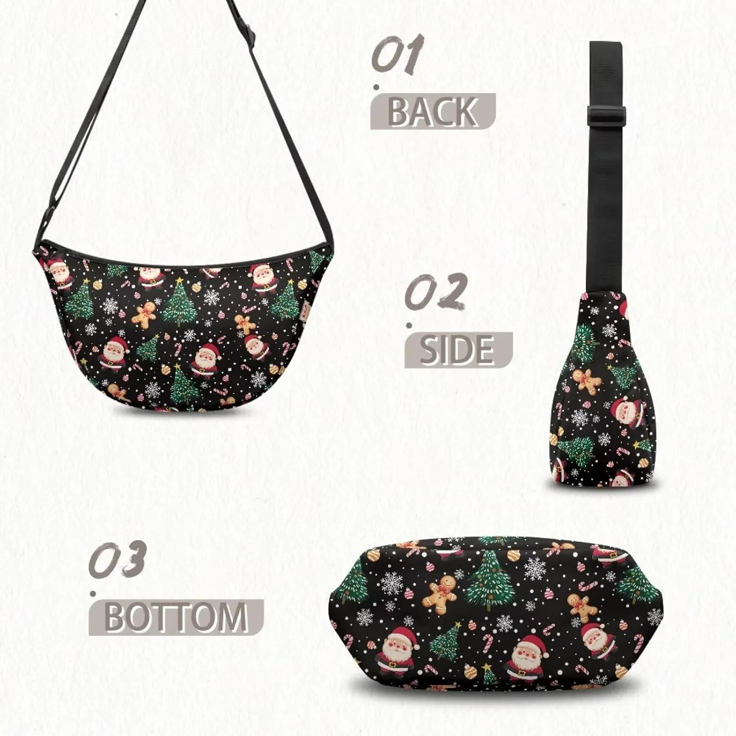 Crescent Moon Bag with Adjustable Shoulder Strap for Women Men Daily Use