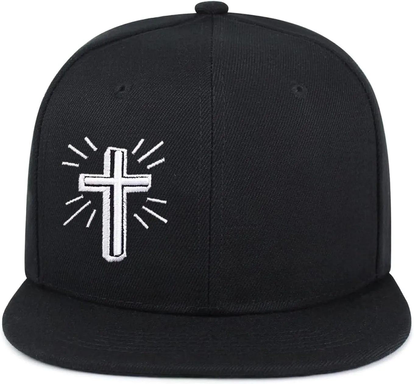 Cross Hat Snapback Hats for Men Boys Cross Cap Black Flat Bill Brim Trucker Snap Backpack Hat