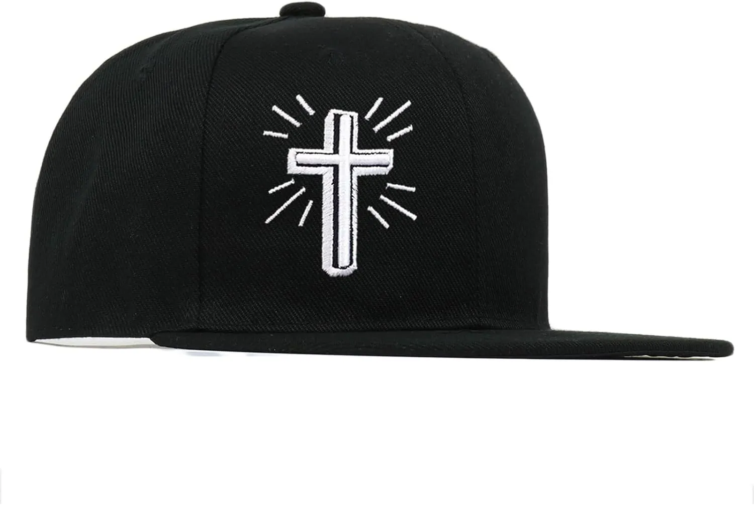 Cross Hat Snapback Hats for Men Boys Cross Cap Black Flat Bill Brim Trucker Snap Backpack Hat