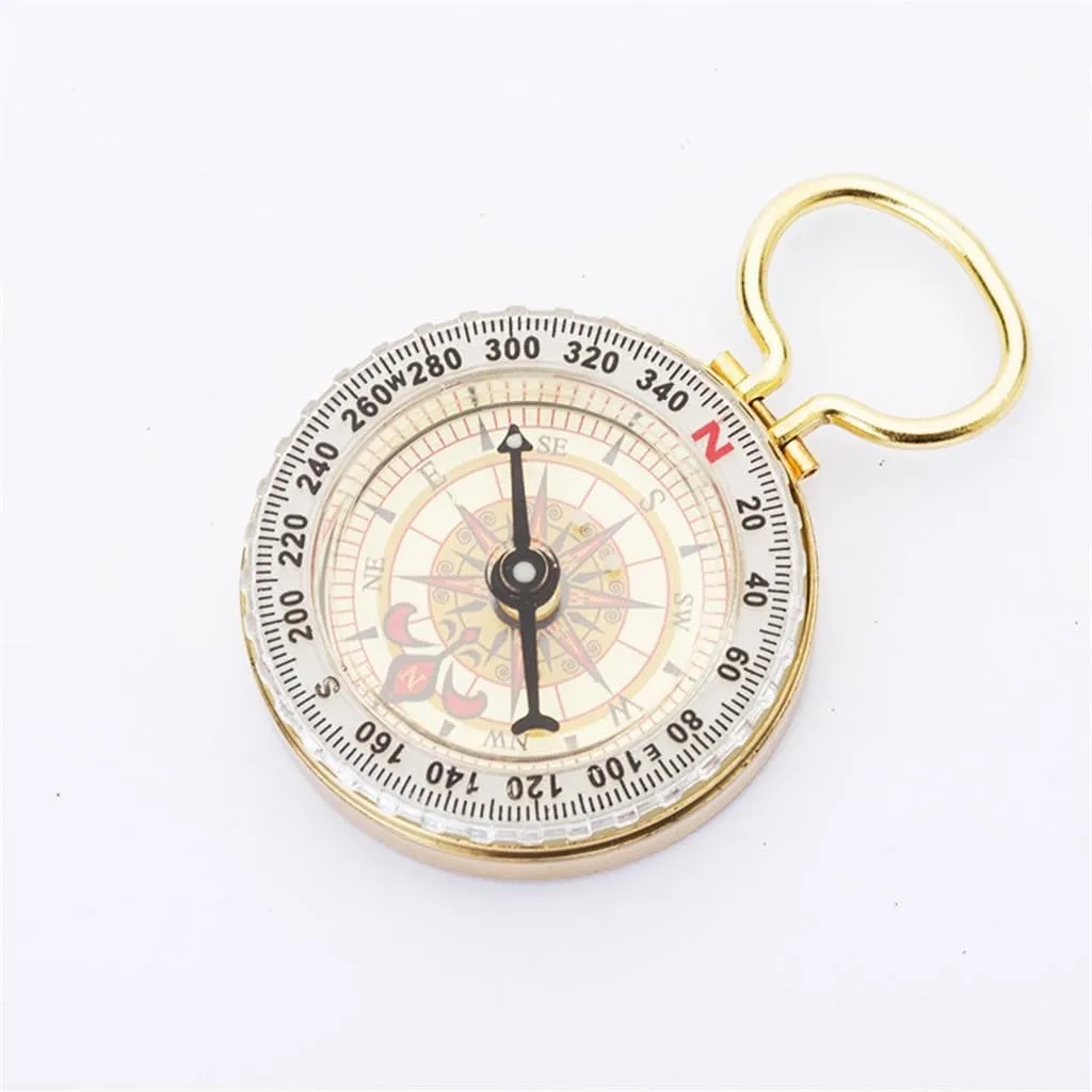 CSCDD Copper Compass Pocket Watch Glow-in-The-Dark Keychain Compass Essential for Outdoor Sports