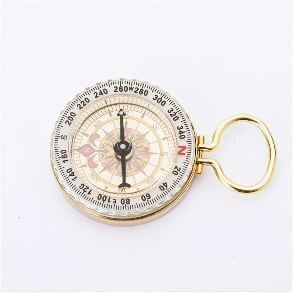 CSCDD Copper Compass Pocket Watch Glow-in-The-Dark Keychain Compass Essential for Outdoor Sports