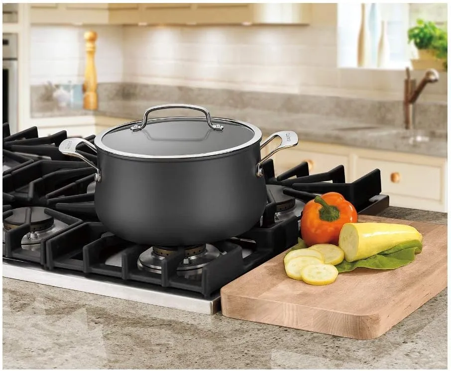 Cuisinart 6445-22 5-Quart Dutch Oven with Cover, Black/Stainless Steel