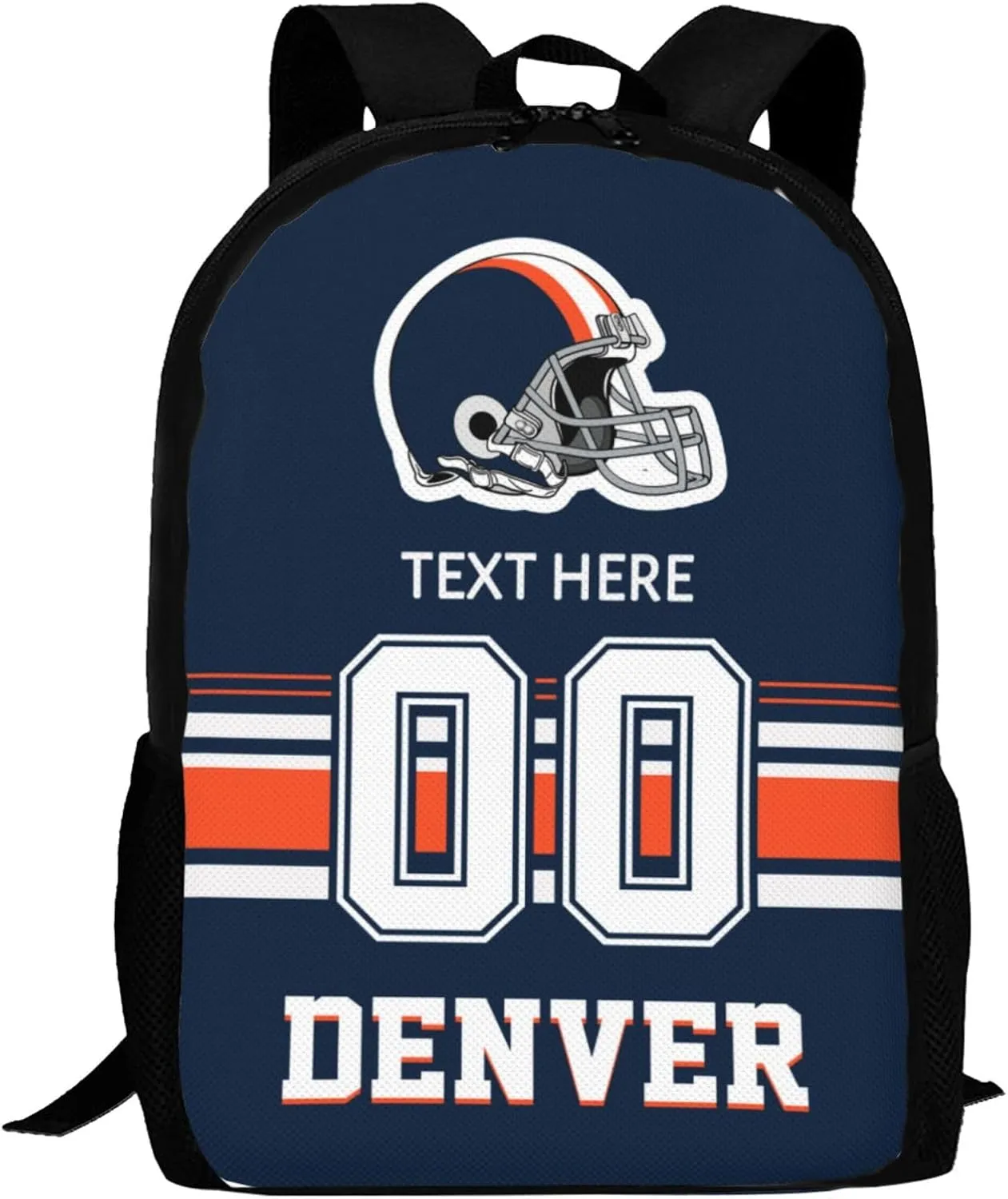 Custom Denver Backpack, Personalized Name and Number Backpack High Capacity Custom Football Gift for Men Women Fans
