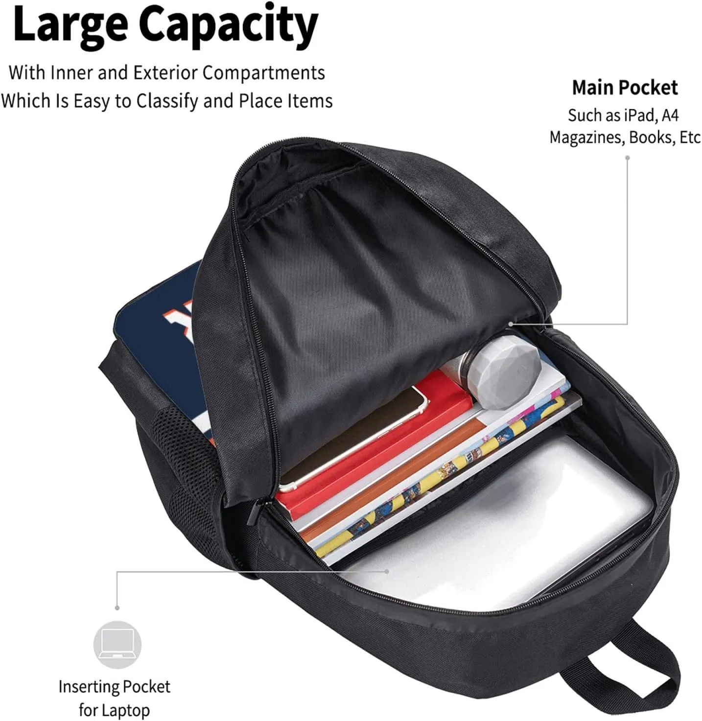 Custom Denver Backpack, Personalized Name and Number Backpack High Capacity Custom Football Gift for Men Women Fans