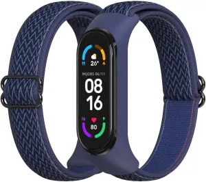 CYTSH Watch Strap Bracelet For Mi Band 6 Strap Elastic Adjustable Nylon Braided Miband 6 Miband 5 Wristband 5 6 Watchband 2 Pieces