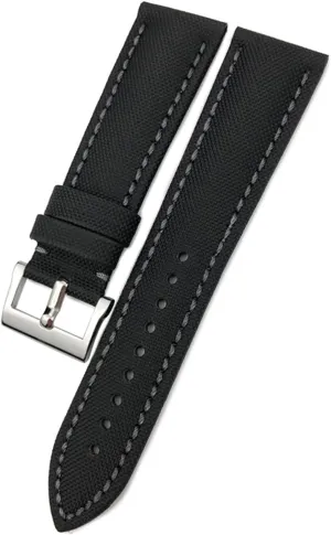 CZKE 23mm Nylon Fiber Leather Canvas Watch Strap Replacement for Blancpain Fifty Fathoms Black Strap Watch Bracelets (Color : Black1, Size : 23mm)