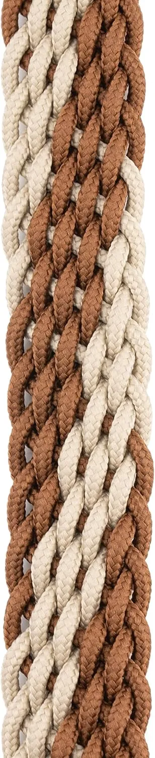 D'Addario Accessories Mandolin Strap - Mandolin Accessories - Braided Mandolin Strap - Brown/Cream