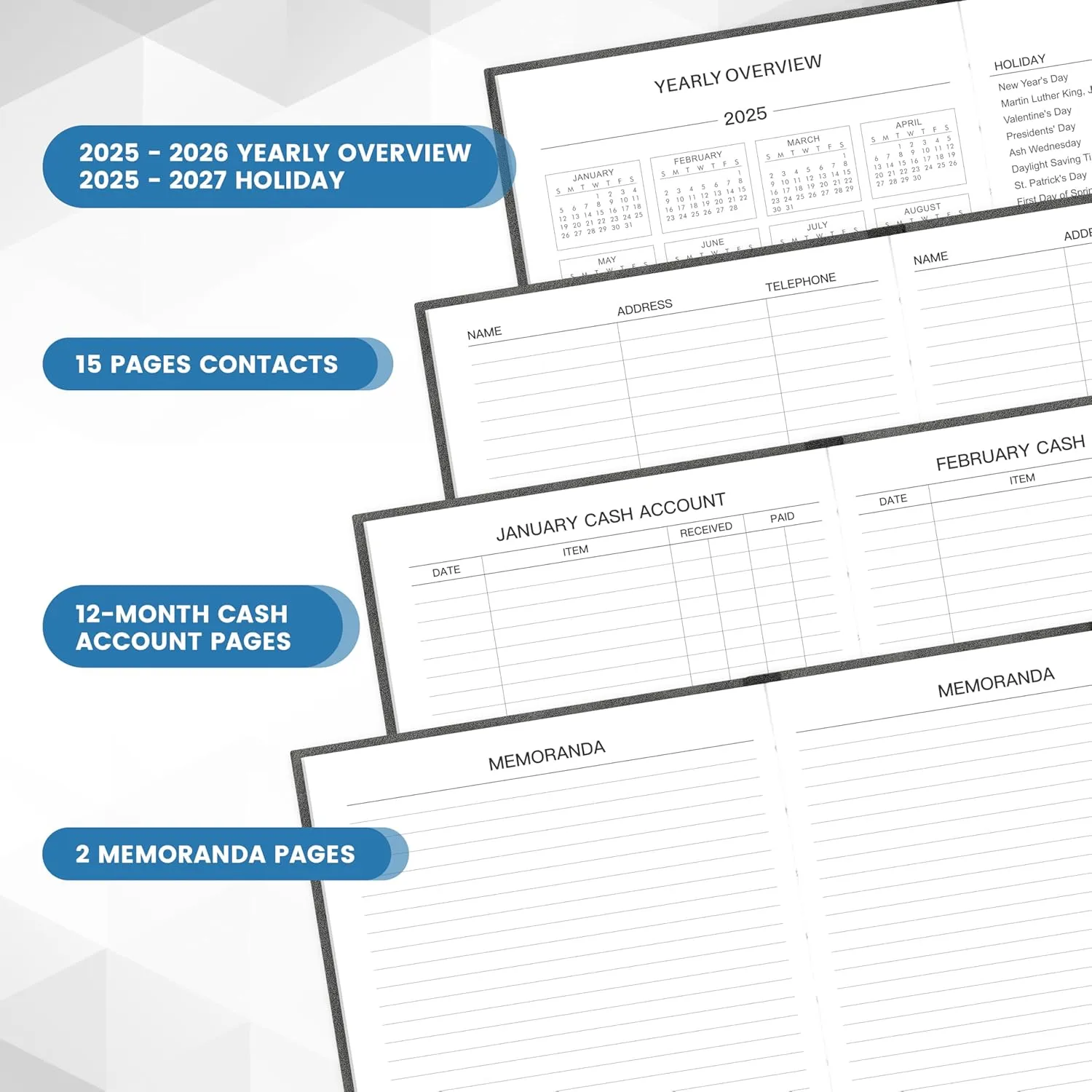 Daily Planner 2025-2026 - Daily Planner 2025-2026 One Page Per Day, Full Page Per Day, Jul 2025 - Jun 2026, 5.8" x 8.4", Agenda for 365 Days